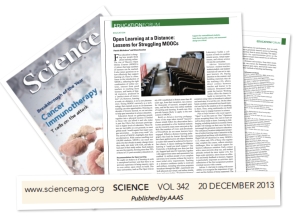 Cover and pages from article in Science